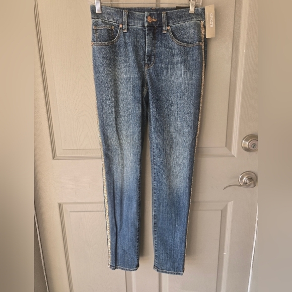 Chico's So Slimming Side-Stripe Girlfriend Ankle Jeans WOMEN'S Size 0 Blue 28x28 - Picture 7 of 13